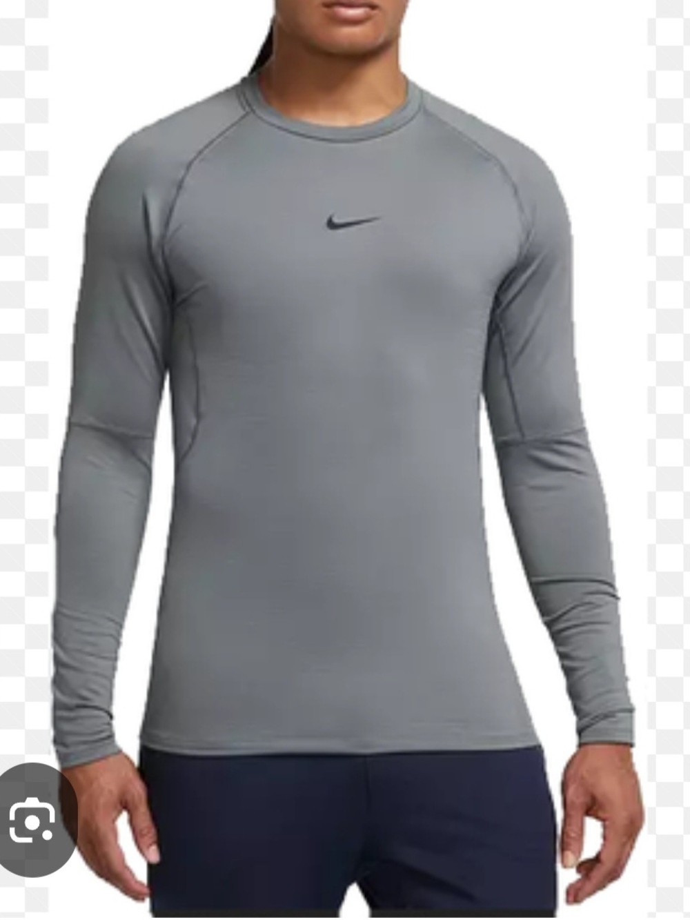 NikePro Men’s Gray Dri-fit Fitted Workout Top XXL